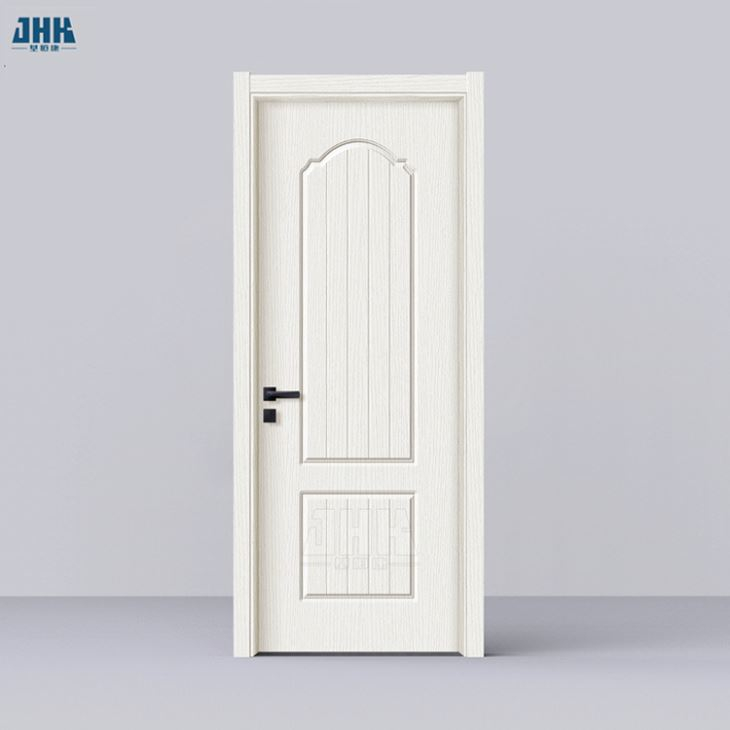 Puerta de PVC de madera de dos paneles de color blanco