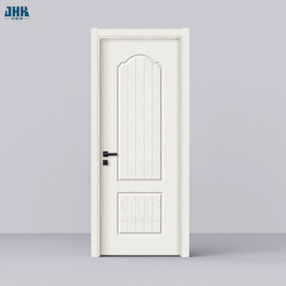 Puerta con bisagras de PVC de un solo panel de color madera, diseños de puertas laminadas