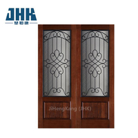 Diseños principales de vidrio de caoba con puerta doble