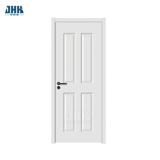 Jhk-004 Puerta de madera interior blanca con acabado de 4 paneles Puerta de imprimación blanca