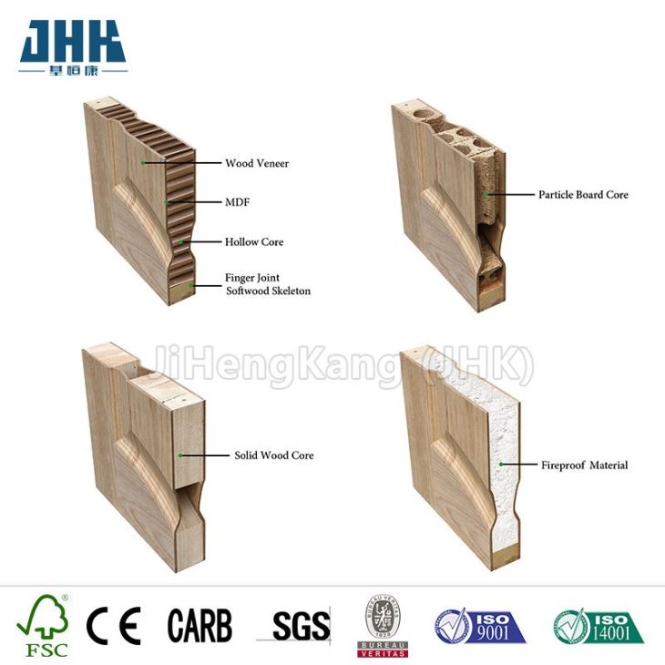 Diseño de puerta principal única de madera Puerta moldeada de madera