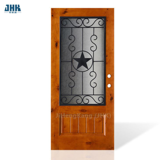 Puerta corrediza de madera decorativa Puerta de vidrio interna de madera maciza Puertas de espejo