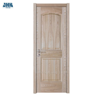 Puerta de baño de 2 paneles, acabado en blanco, puerta de madera maciza con agitador
