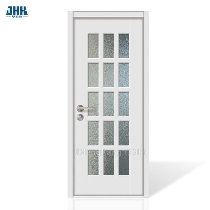 Puerta corrediza empotrada de aluminio y vidrio doble para habitación