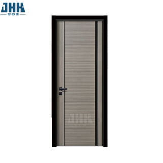 Puerta rasante del dormitorio del color del humo del cebrano del estilo moderno interior, puerta plana lisa enchapada diseñada S7-1010