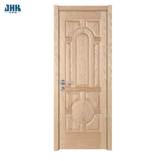 Puerta de habitación con chapa de madera maciza de roble rojo