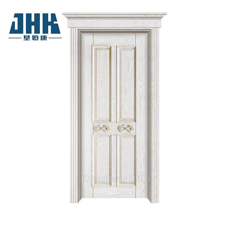 Diseño simple, colores blancos, vidrio lacado, puerta sólida o hueca de madera