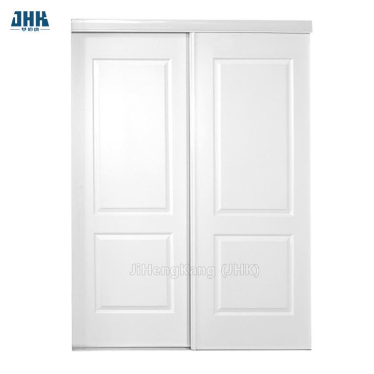 Bypass interno de la casa puerta de granero de vidrio francesa corrediza puerta de madera