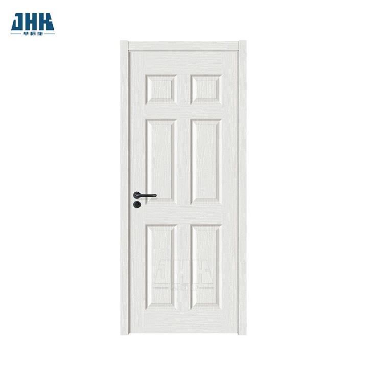 Puerta interior de madera MDF pintada de 5 paneles blanqueados