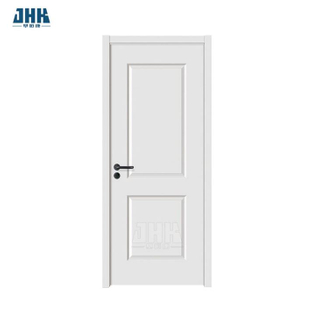 Puerta de madera maciza blanca de losa superior redonda lisa de 2 paneles (JHK-011)