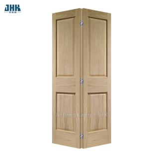 Puerta corrediza de chapa de madera contrachapada natural plegable para baño